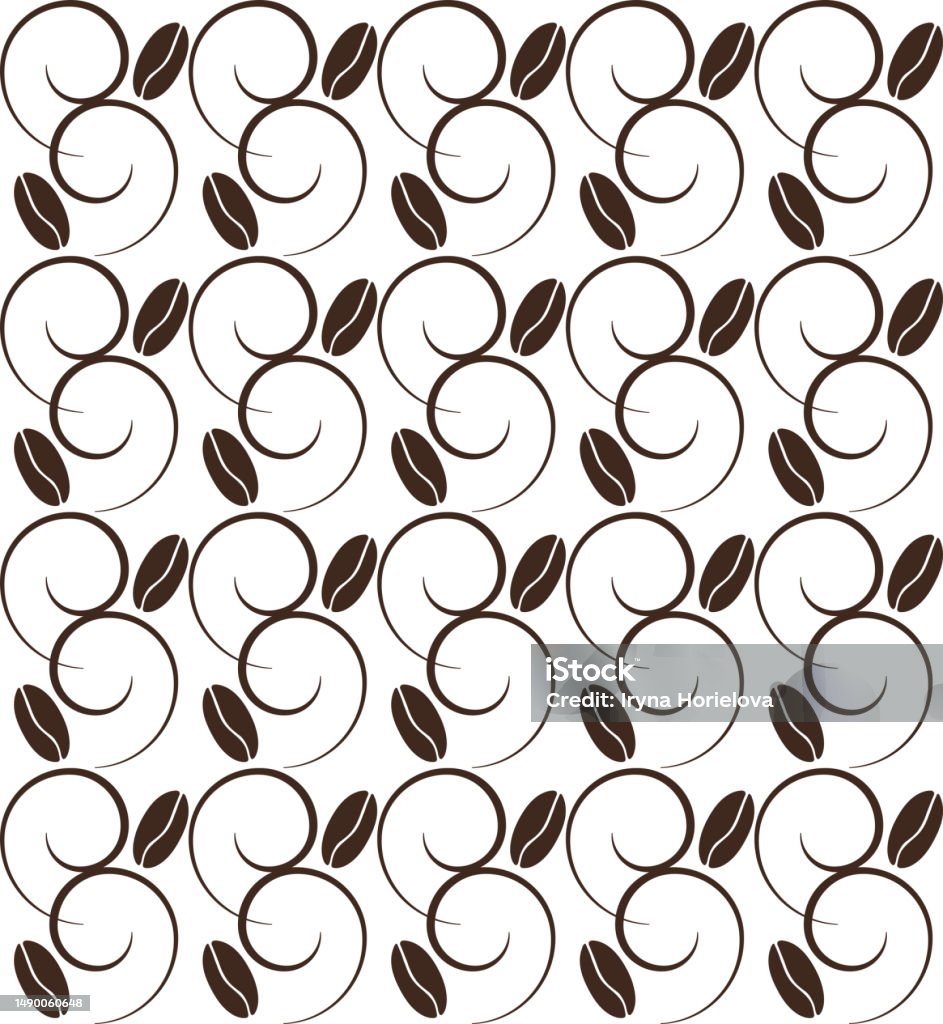 Beans Pattern Pattern Of Coffee Beans On A Transparent Background Stock Illustration ...