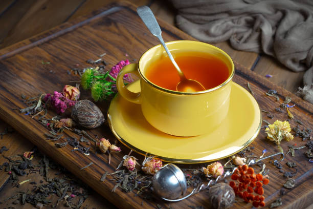 istock Tea in a cup, on a stormy background. 1490069796