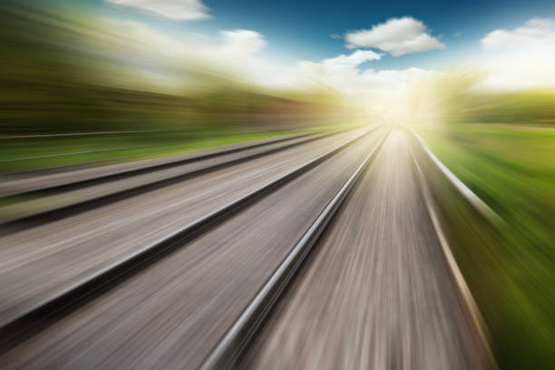 istock railroad tracks at motion blur perspective 1490072325