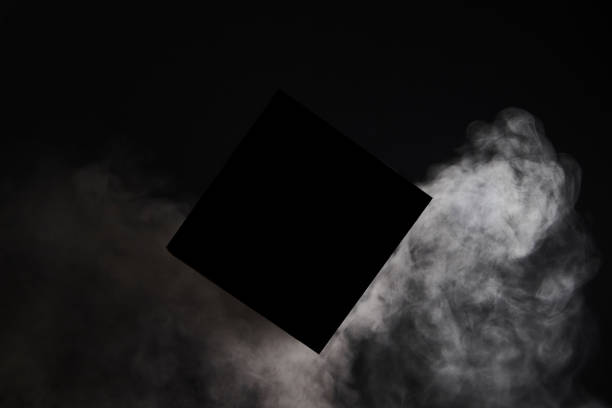 istock Abstract black and white with black square with white smoke 1490073578