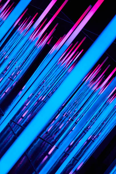 istock Abstract neon lights of blue and pink 1490074057