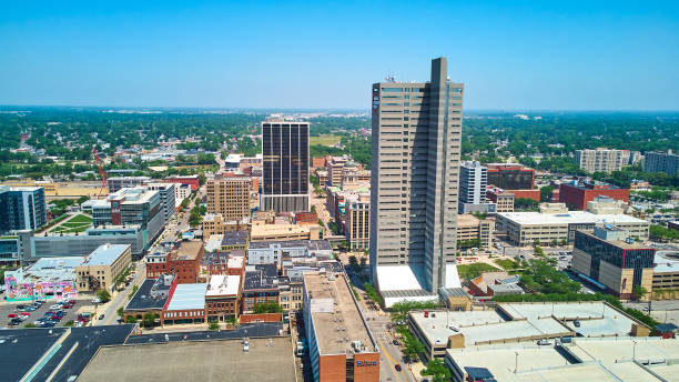 istock Aerial over downtown Fort Wayne, Indiana from south side 1490075238