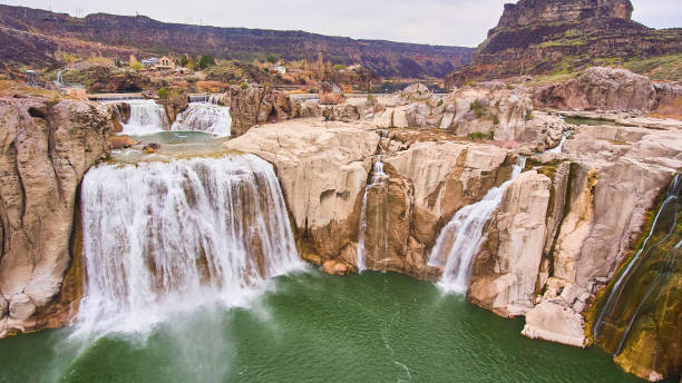 istock Aerial view over Shoshone Falls in Idaho over waters 1490077221