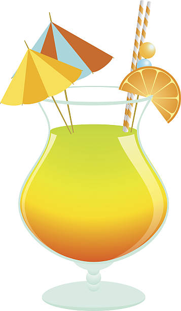 夏のトロピカルカクテル - margarita cocktail drink umbrella drink点のイラスト素材／クリップアート素材／マンガ素材／アイコン素材