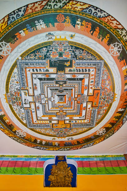 istock Chorten interior ceiling artwork of Tibetan Mongolian Buddhist 1490082645