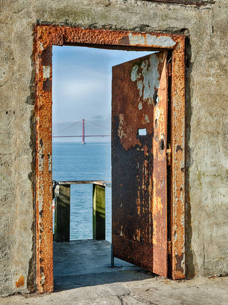 The Lime Point Lighthouse, located under the Golden Gate Bridge. Was built by the military after the Civil War.