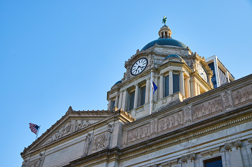 Image of Detail of a cities downtown courthouse top