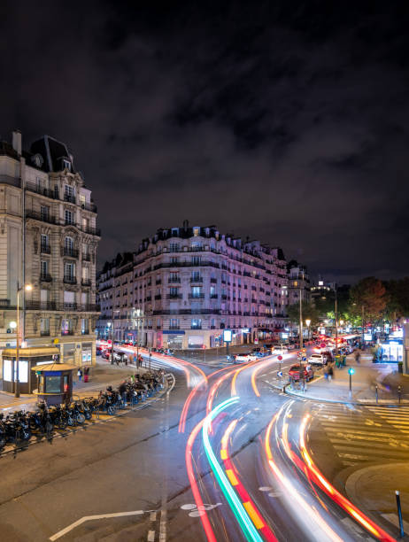 istock Light trails on Paris street 1490088745