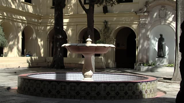 Fountain Inside Monserrat College School (Colegio Nacional de Monserrat), UNESCO World Heritage Site, Cordoba City, Cordoba Province, Argentina.