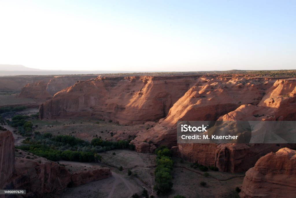 Canyon de Chelly National Monument near Chinle in northern Arizona view over canyon with spider rock Anasazi Culture Stock Photo