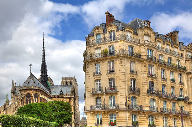 istock Parisian building and Notre Dame de Paris. 149009908