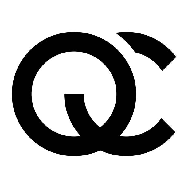 illustrazioni stock, clip art, cartoni animati e icone di tendenza di logo qc iniziale innovativo professionale e logo cq. lettera qc o cq minimal elegante monogramma. simbolo e segno dell'alfabeto artistico premium business - qs