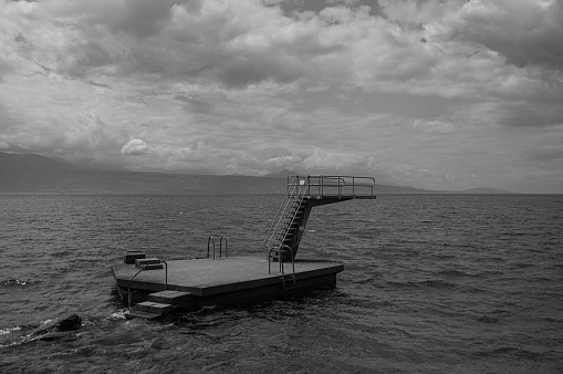 Diving board in Geneva lake