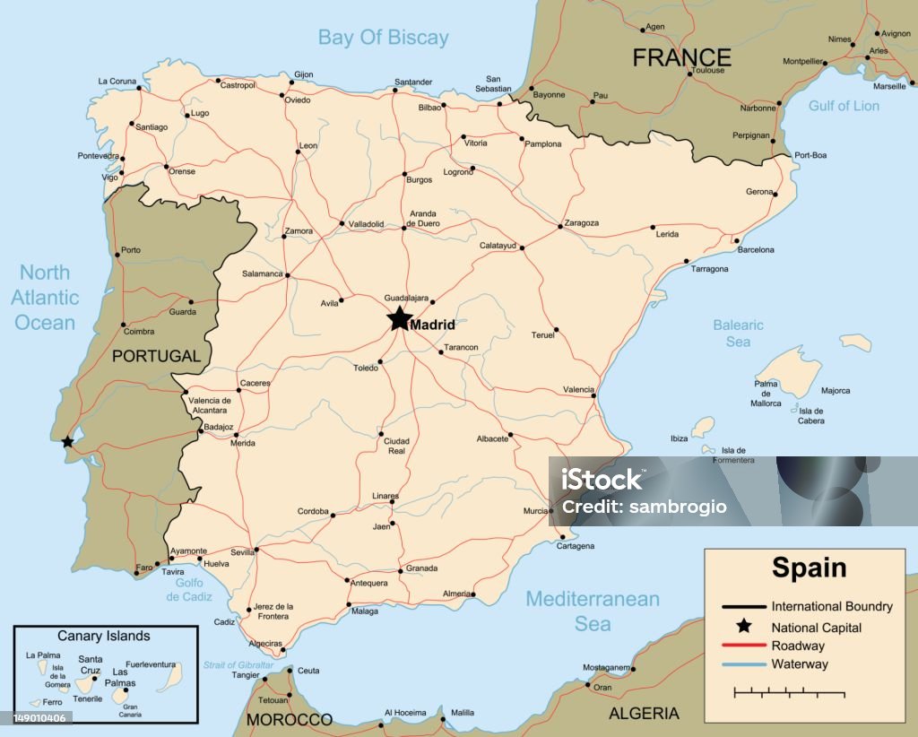 Mapa de España - arte vectorial de Mapa libre de derechos