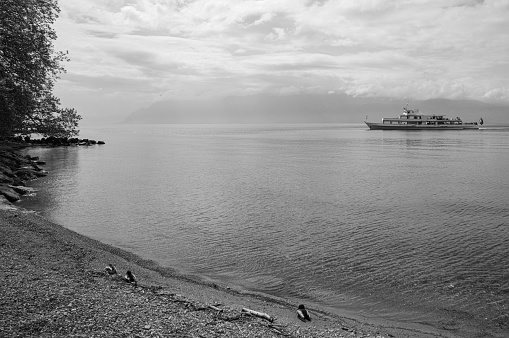 Black and White, Geneva lake view, Lutry