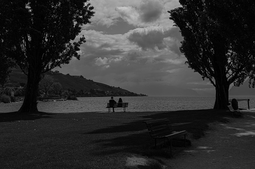 Black and White, Geneva lake view, Lutry