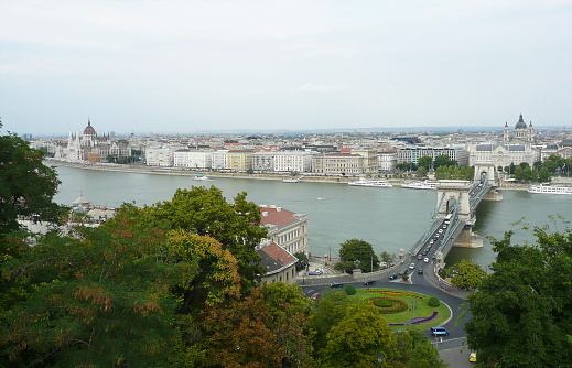 Panoramic of Budapest, crossed by the Danube river -Hungary