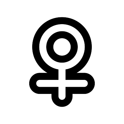 Outline Gender Femme Black White Icon. Traditional and progressive unconventional sexual relations between sexes groups. Simple outline vector symbol isolated on white background