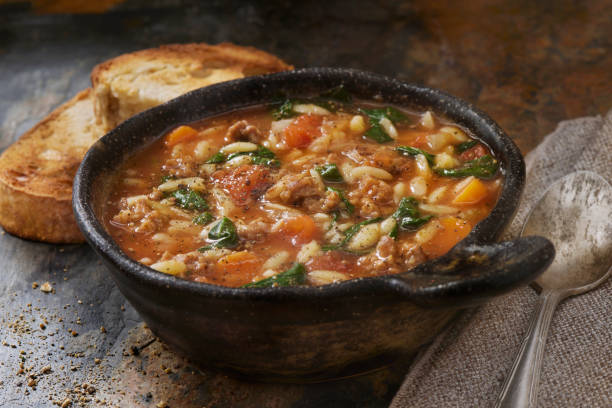 istock Italian Sausage and Spinach Orzo Soup 1490106670