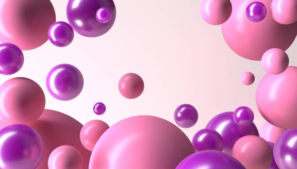 istock Velvet Violet spheres, abstract balls, multicolored balloons, candy, geometric background 1490108616