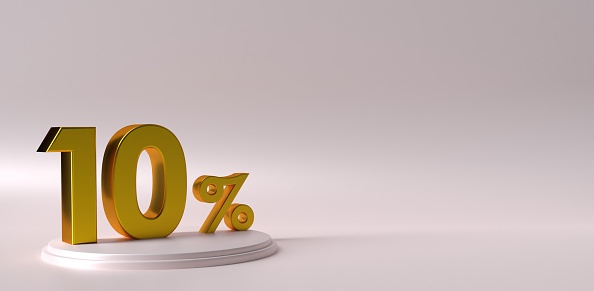 40 percent discount label on gold background.