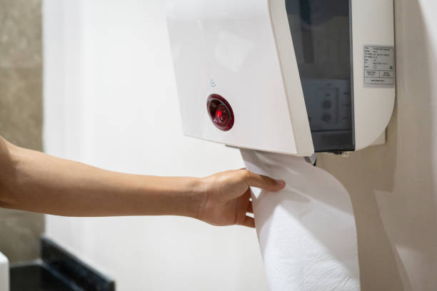 Electric hand dryer in the bathroom
