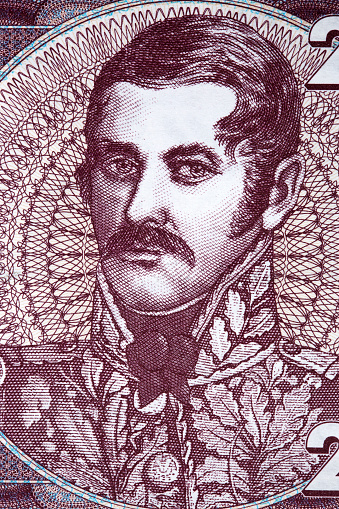 Pedro Luis Brion a closeup portrait from money
