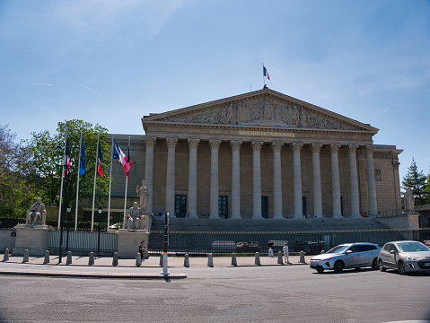 Paris, France - May 3, 2023: National Assembly (Parliament) building