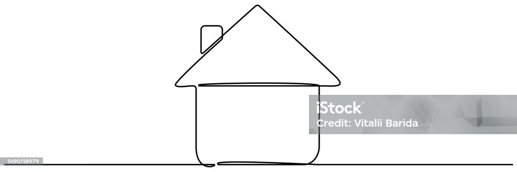 House Line Abstract House Continuous Line Drawn Stock Illustration - Download Image Now ...
