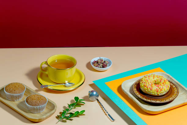 istock Tea, a natural, sweet drink, on a bright colored background. 1490119302
