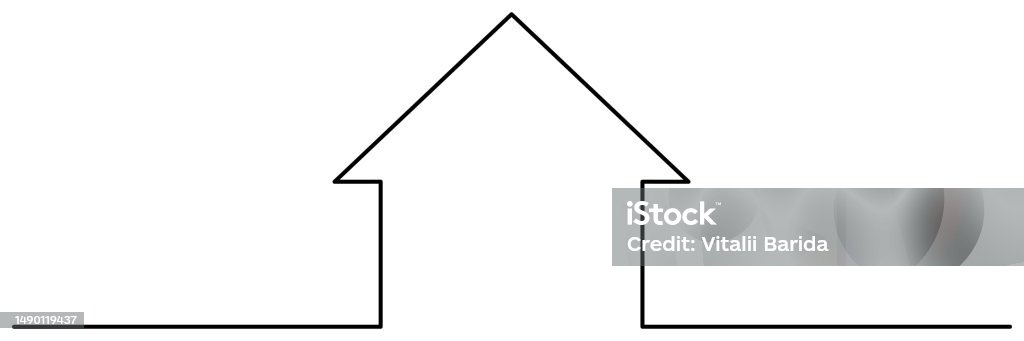 House Line Abstract House Continuous Line Drawn Stock Illustration - Download Image Now ...