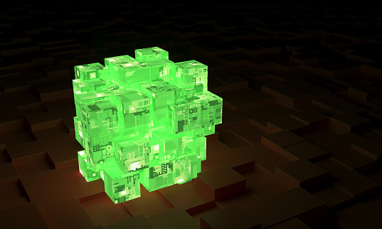 Technology glowing cube
