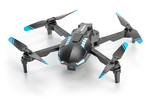 Quadcopter air drone isolated on white background. 3d illustration