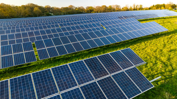 istock Solar power farm in the evening. 1490124563