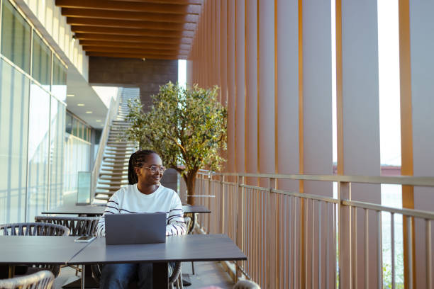 istock Young female freelancer working on a remote location 1490128177