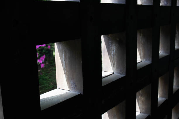 istock Abstract composiion of wood panel , Lighting , shade and shadow 1490130180