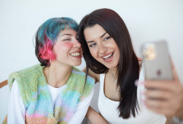 istock Two close friends take a selfie with the phone. 1490133881