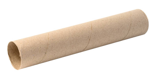 istock Brown paper towel from a roll of kitchen towels, object isolated on a white background 1490138964