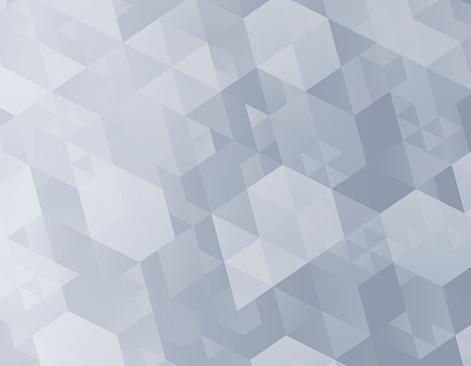 Geometric shape gray silver modern abstract hexagon triangle layered background pattern.