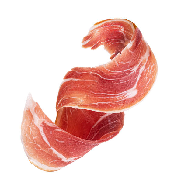 istock Bacon strip roll isolated on white background with clipping path 1490140389