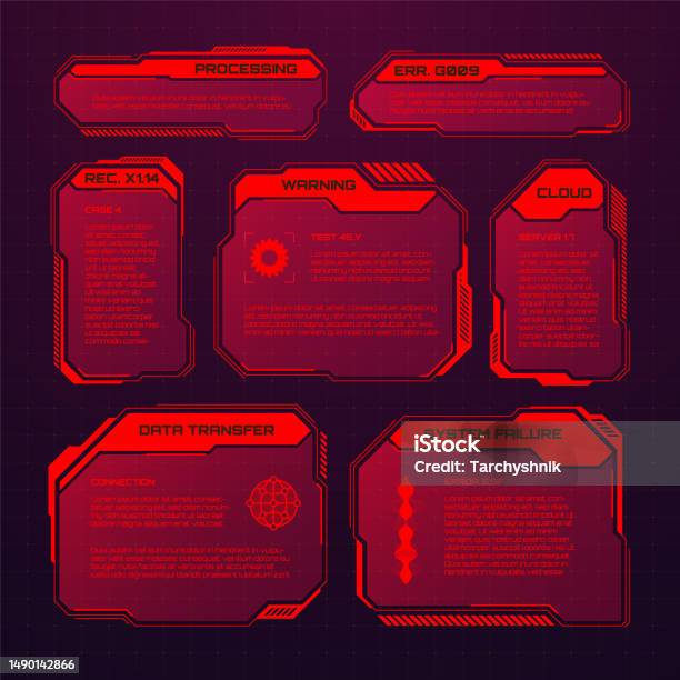 Red Ui Box Red Futuristic Hud Or Ui Elements Scifi User Interface Text Boxes ...