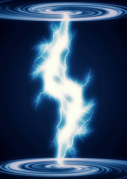 3d illustration of lightning generated from cloud vortex in science and technology concept