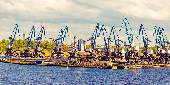 Port in Riga. Latvia