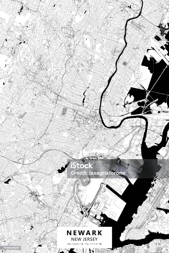 New Rak Map Newark New Jersey Usa Vector Map Stock Illustration - Download Image ...