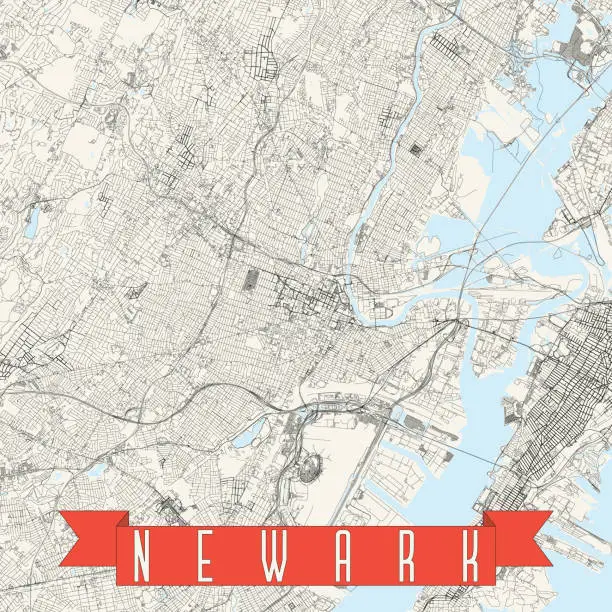 Vector illustration of Newark, New Jersey, USA Vector Map