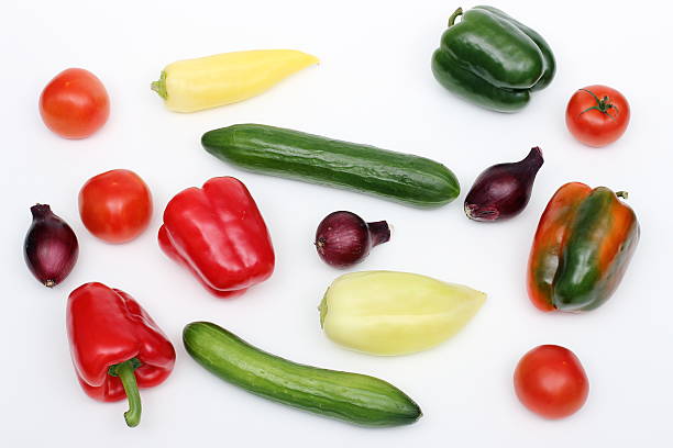 Vegetables on a white background. stock photo