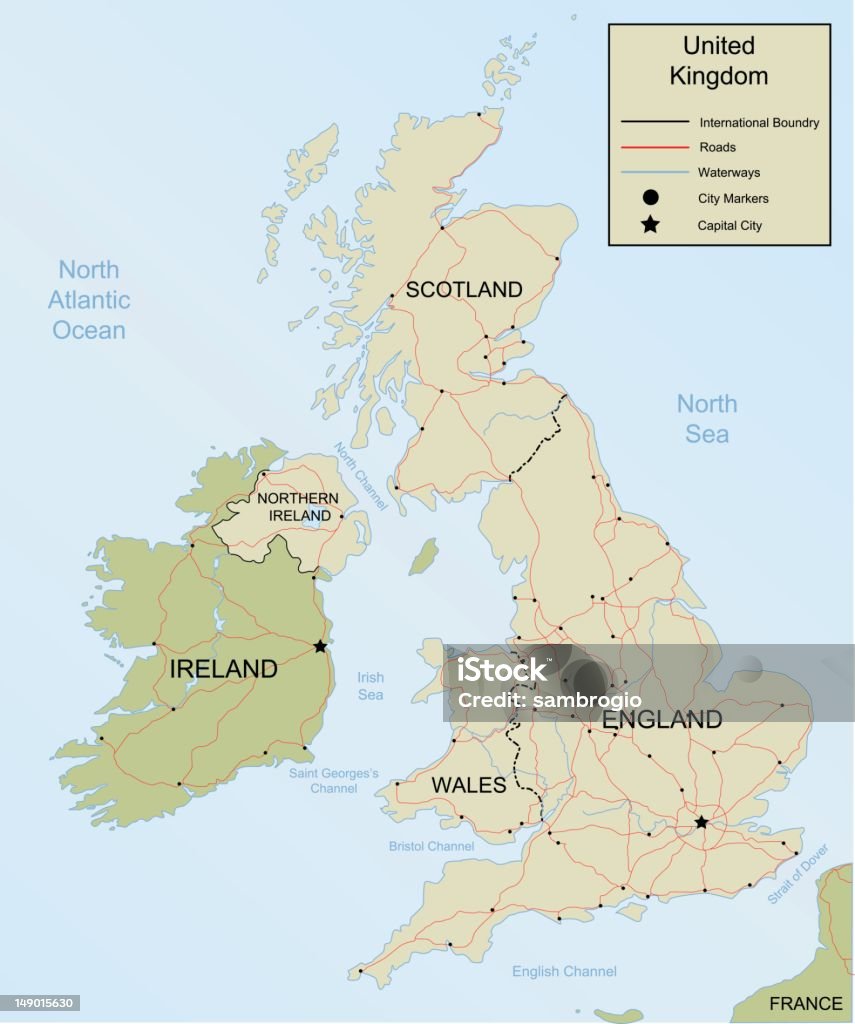 のマップ United Kingdom - 地図のロイヤリティフリーベクトルアート