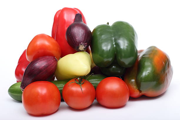 Vegetables on a white background. stock photo