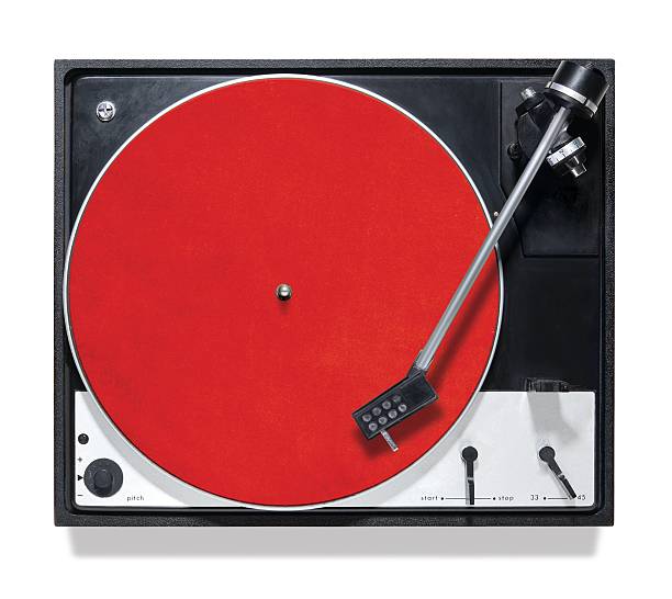 turntable on top view stock photo