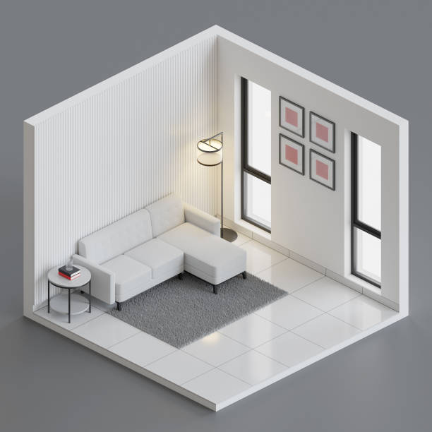 istock Isometric Living Room 3D Render Illustration 05 1490176877